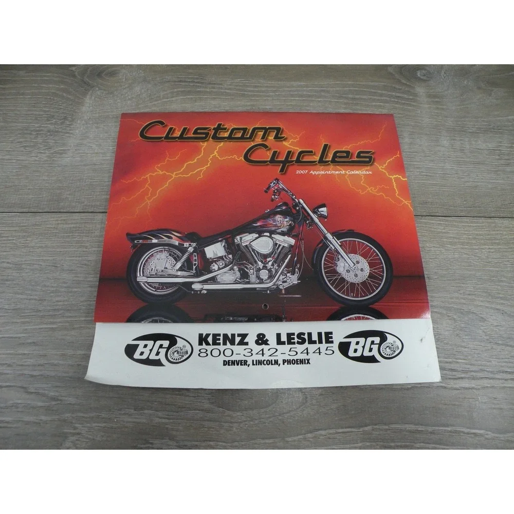 2007 Custom Cycles Motorcycle Appointment Calendar Kenz & Leslie BG Biker's Gear